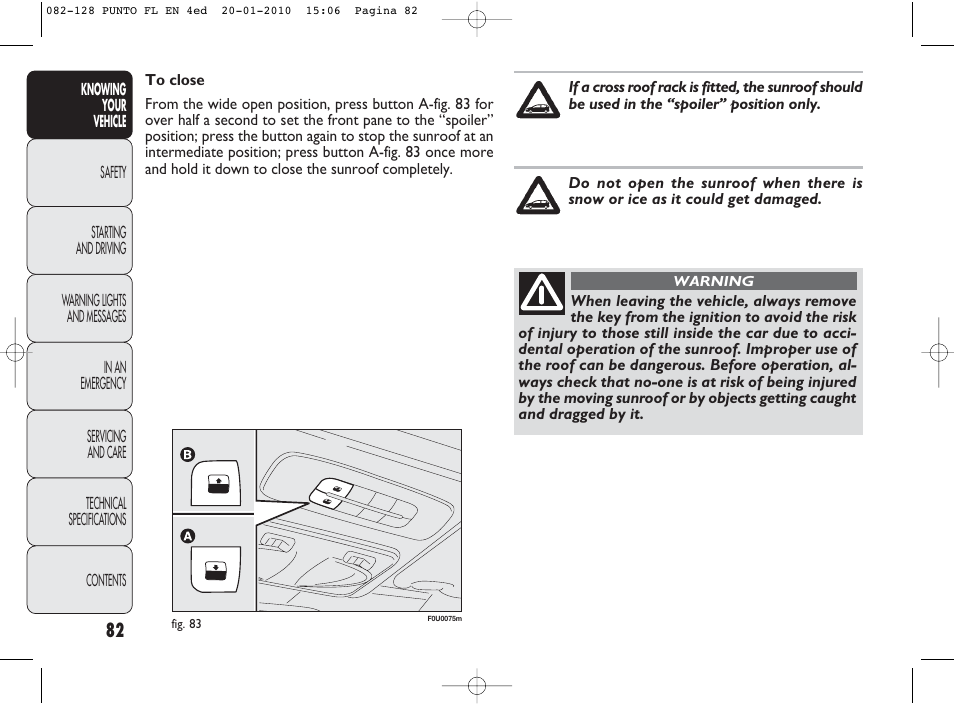 FIAT Punto Evo User Manual | Page 83 / 270