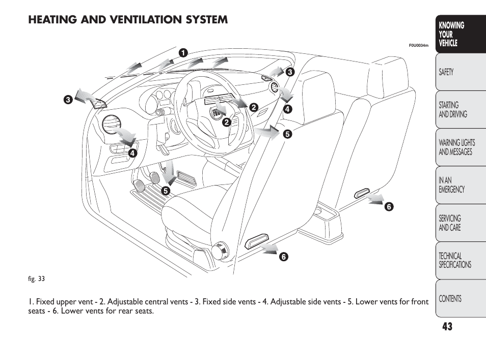 FIAT Punto 2012 User Manual | Page 45 / 271