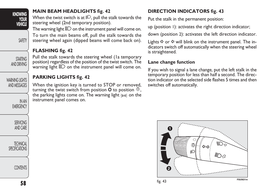 FIAT Punto 2012 User Manual | Page 60 / 271