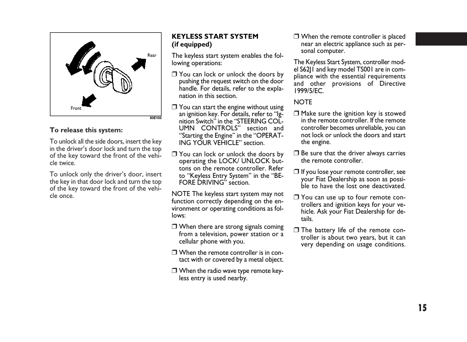 FIAT Sedici User Manual | Page 16 / 266