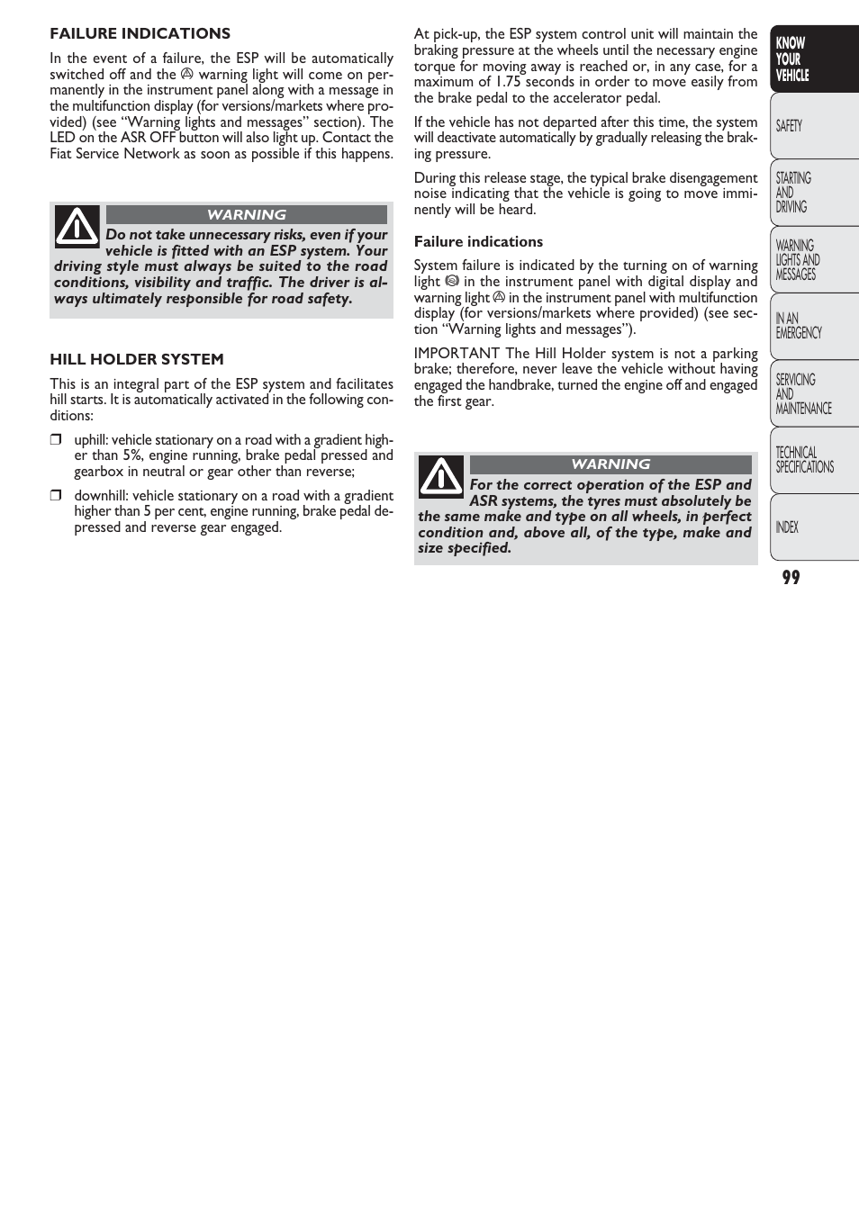 FIAT Nuovo Doblo' Panorama User Manual | Page 100 / 274