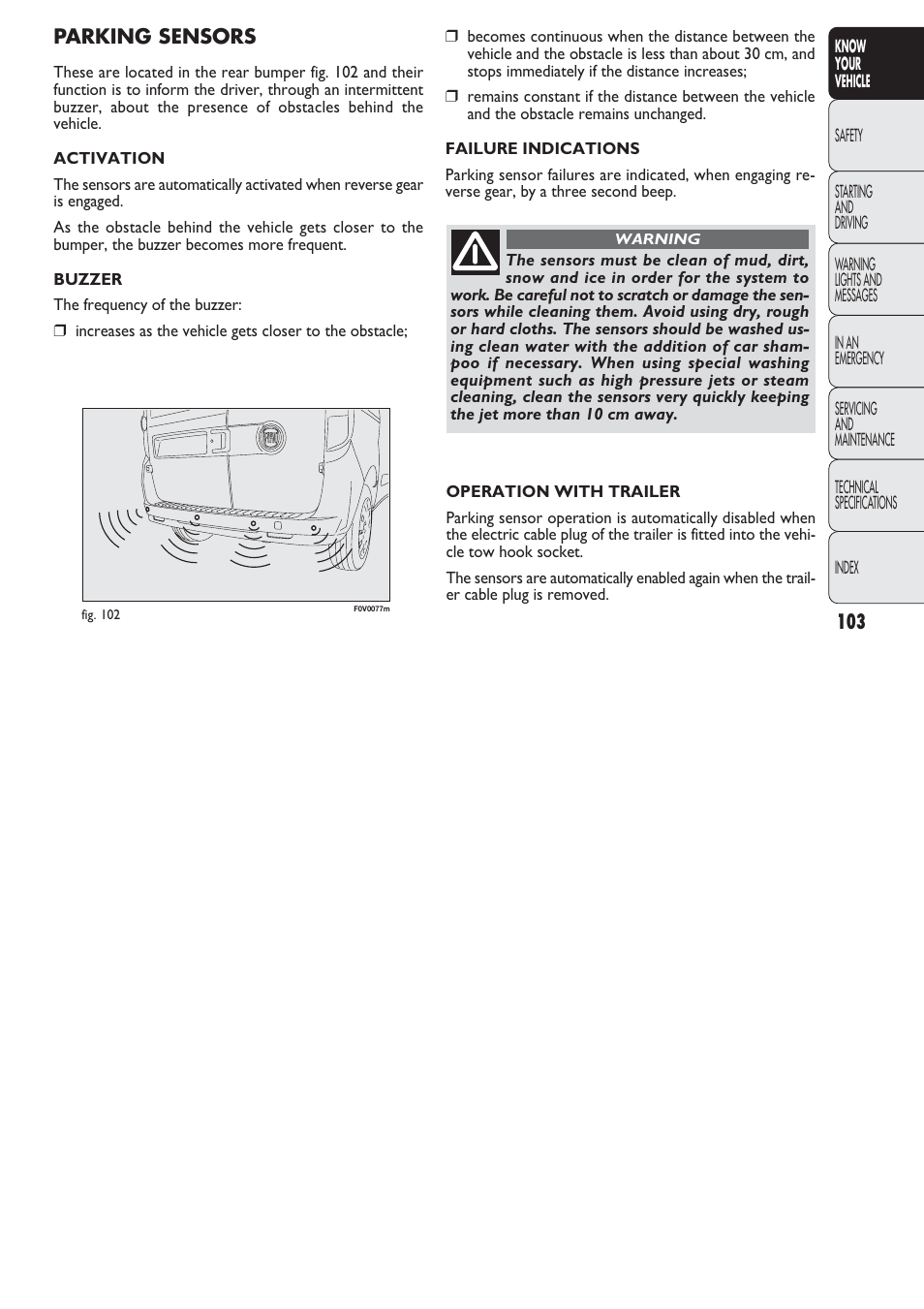 FIAT Nuovo Doblo' Panorama User Manual | Page 104 / 274
