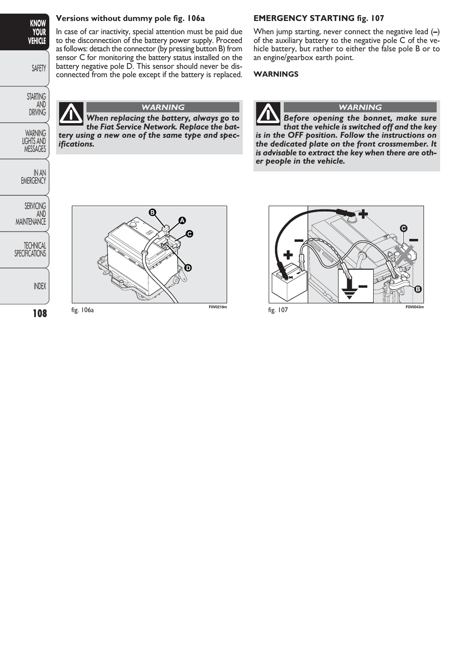 FIAT Nuovo Doblo' Panorama User Manual | Page 109 / 274