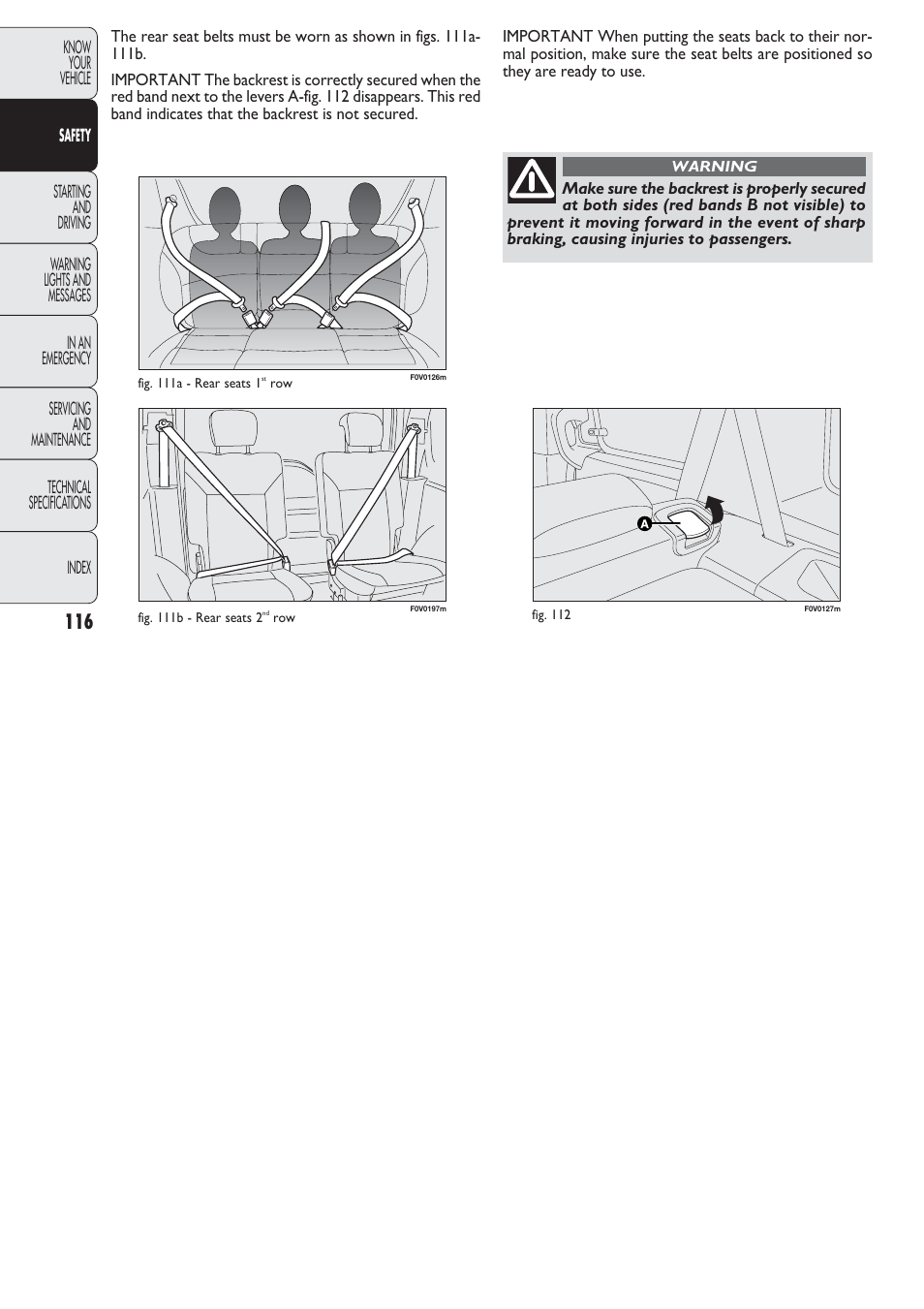 FIAT Nuovo Doblo' Panorama User Manual | Page 117 / 274