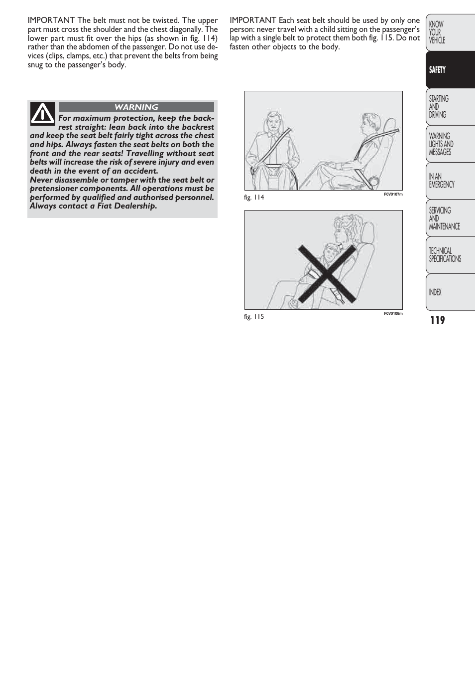 FIAT Nuovo Doblo' Panorama User Manual | Page 120 / 274