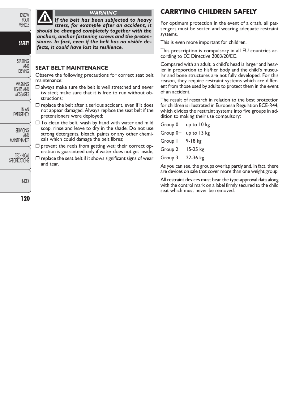 FIAT Nuovo Doblo' Panorama User Manual | Page 121 / 274