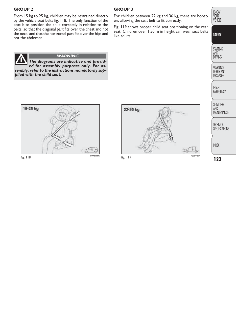 FIAT Nuovo Doblo' Panorama User Manual | Page 124 / 274