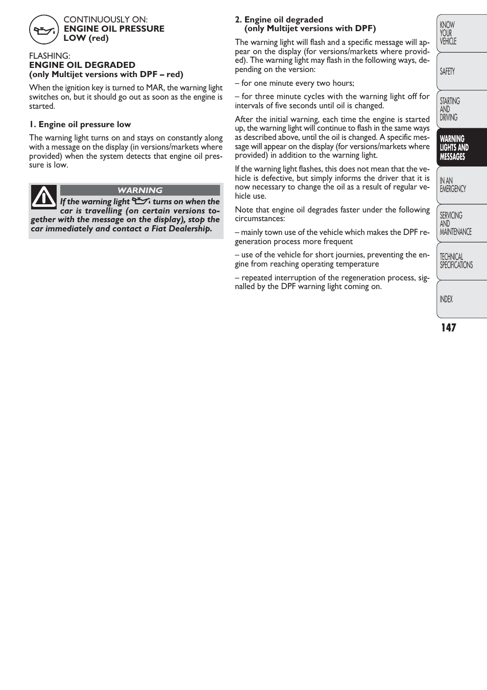 FIAT Nuovo Doblo' Panorama User Manual | Page 148 / 274