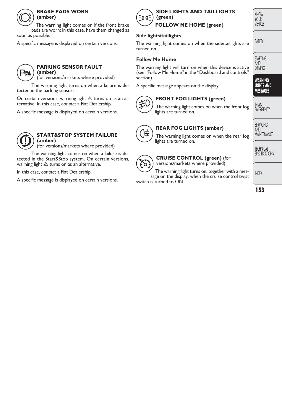 FIAT Nuovo Doblo' Panorama User Manual | Page 154 / 274