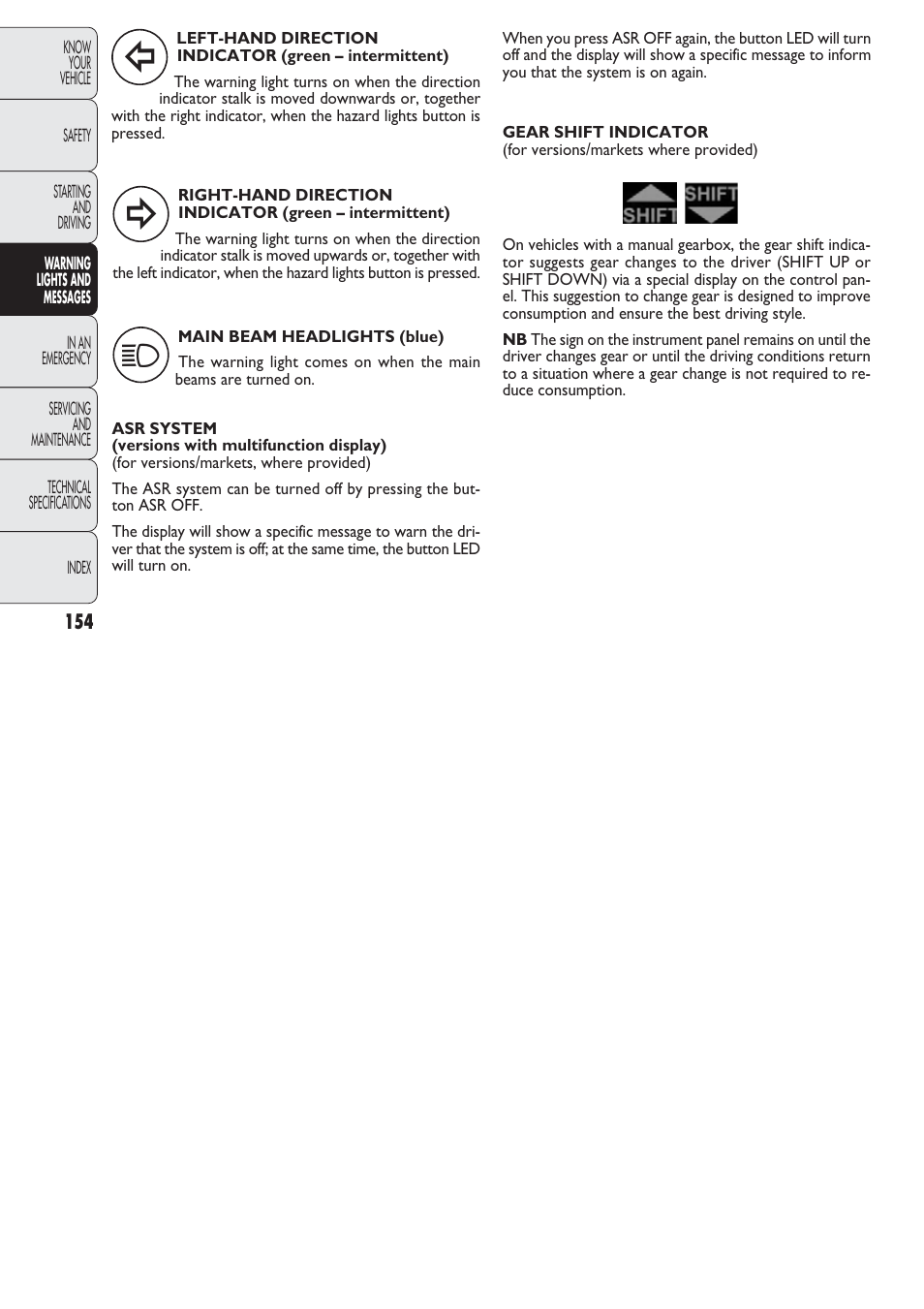 FIAT Nuovo Doblo' Panorama User Manual | Page 155 / 274