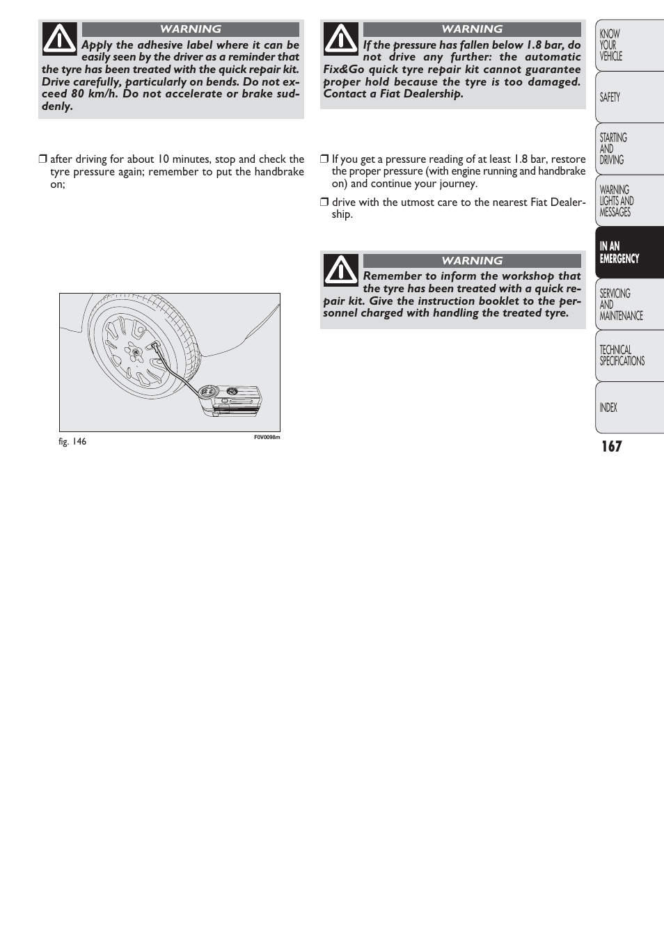 FIAT Nuovo Doblo' Panorama User Manual | Page 168 / 274