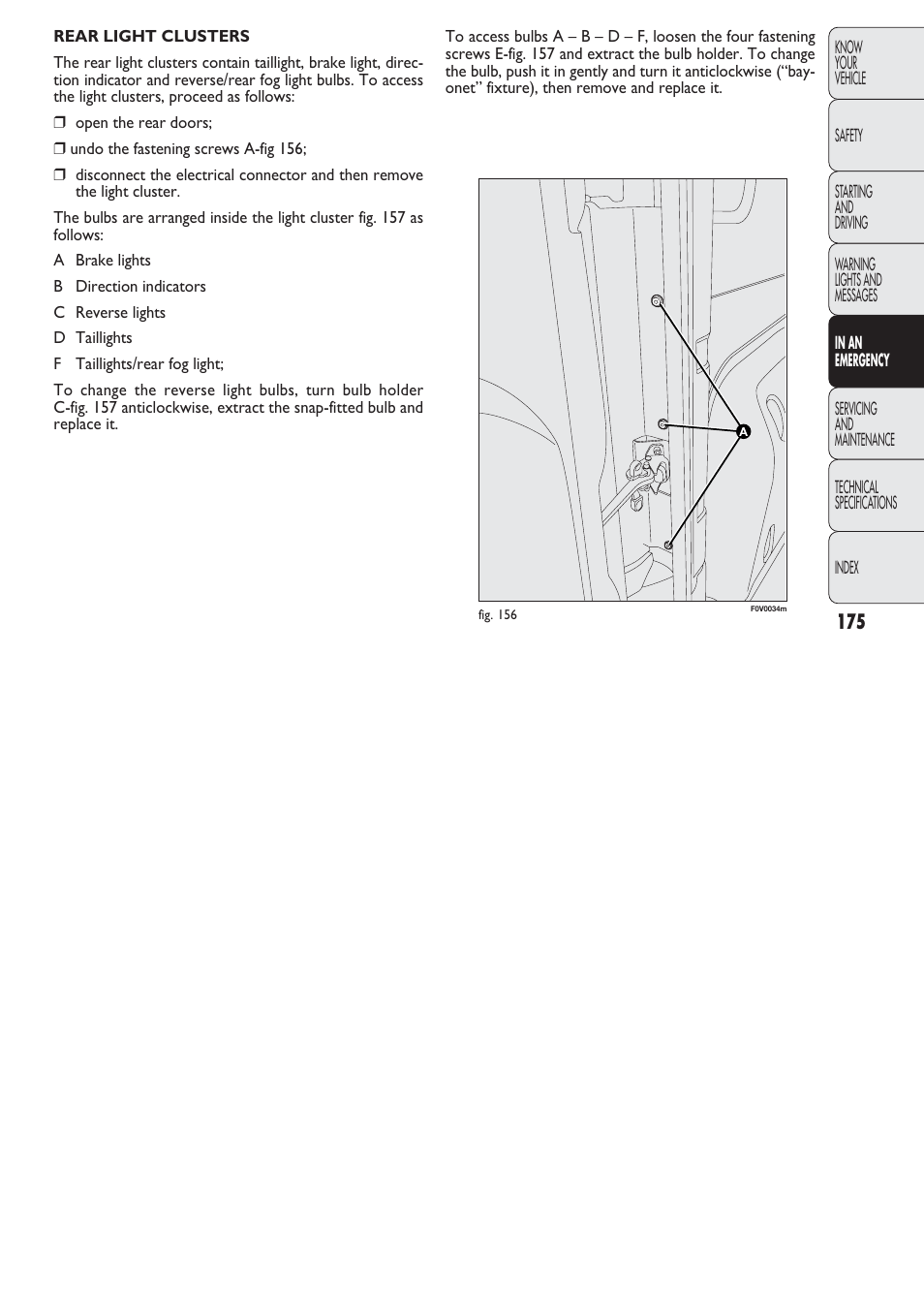 FIAT Nuovo Doblo' Panorama User Manual | Page 176 / 274