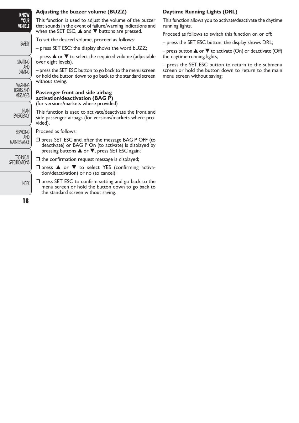 FIAT Nuovo Doblo' Panorama User Manual | Page 19 / 274