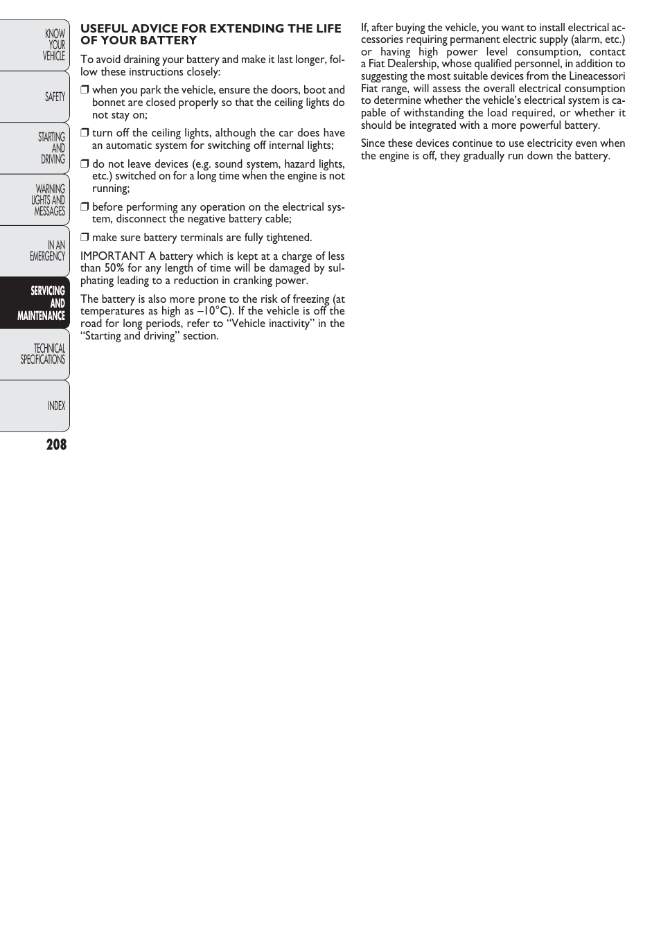 FIAT Nuovo Doblo' Panorama User Manual | Page 209 / 274