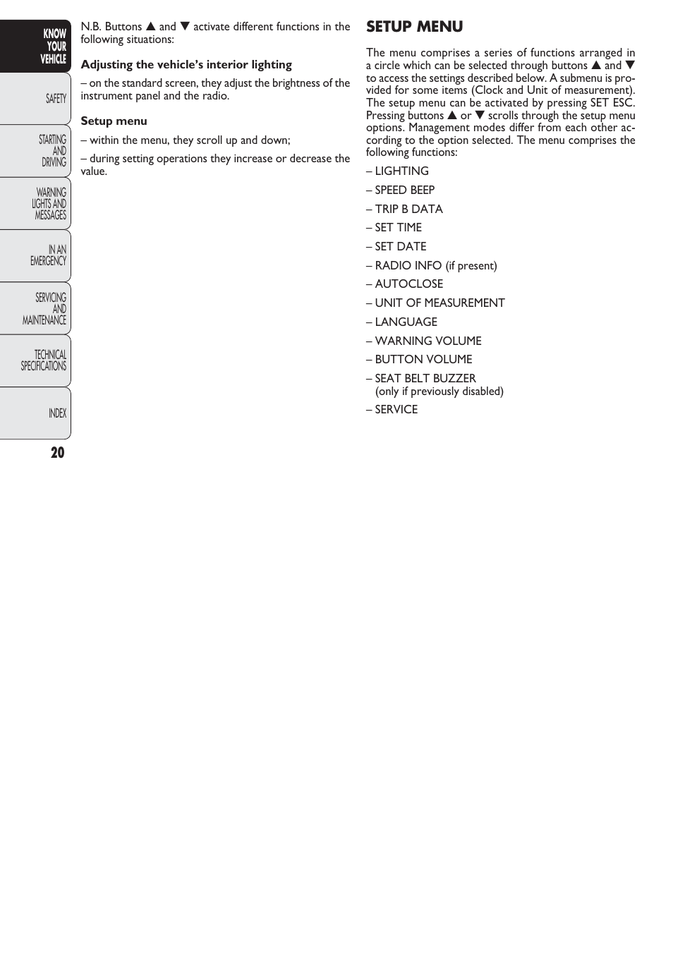 FIAT Nuovo Doblo' Panorama User Manual | Page 21 / 274