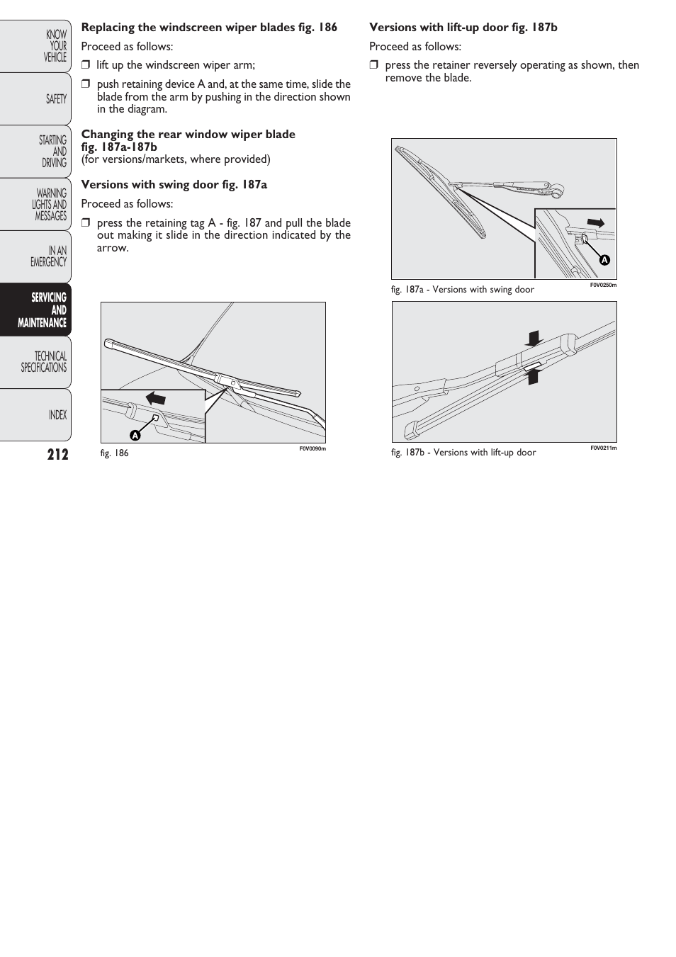 FIAT Nuovo Doblo' Panorama User Manual | Page 213 / 274