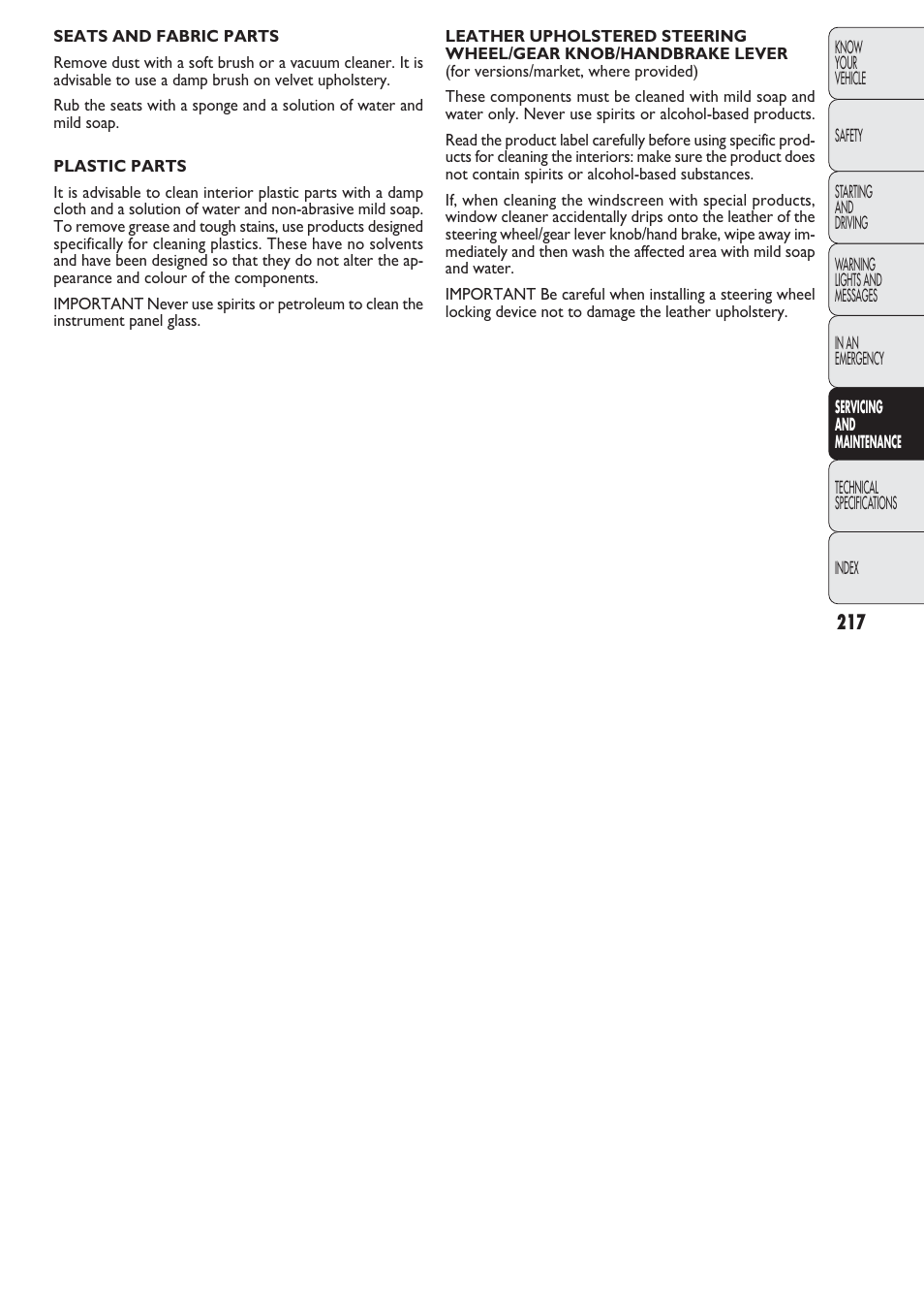 FIAT Nuovo Doblo' Panorama User Manual | Page 218 / 274