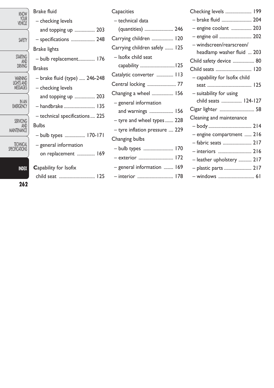 FIAT Nuovo Doblo' Panorama User Manual | Page 263 / 274