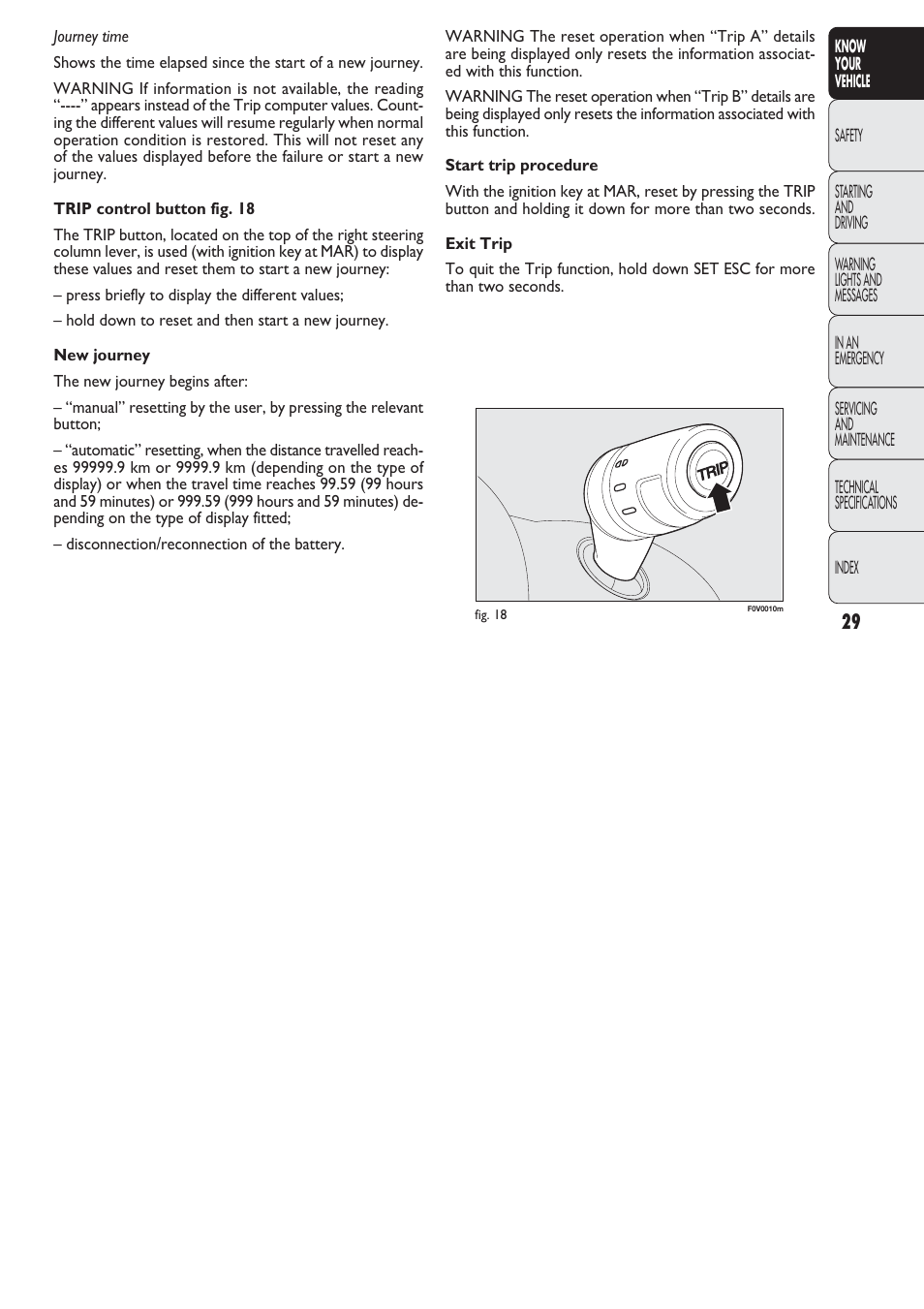 FIAT Nuovo Doblo' Panorama User Manual | Page 30 / 274