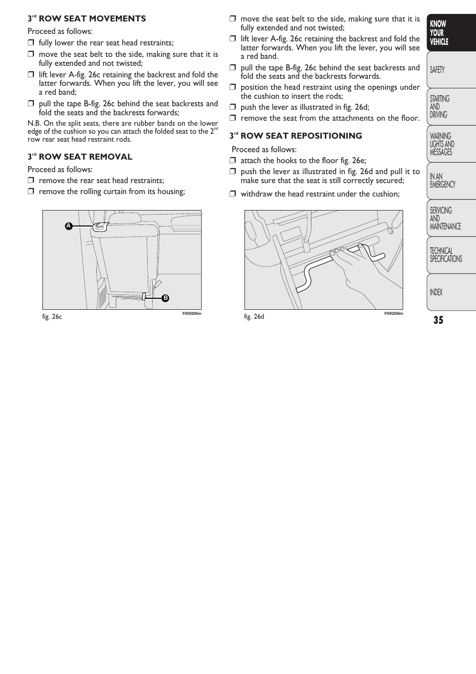 FIAT Nuovo Doblo' Panorama User Manual | Page 36 / 274