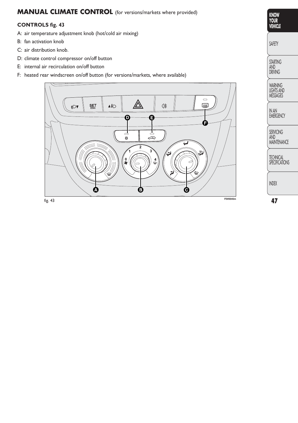FIAT Nuovo Doblo' Panorama User Manual | Page 48 / 274