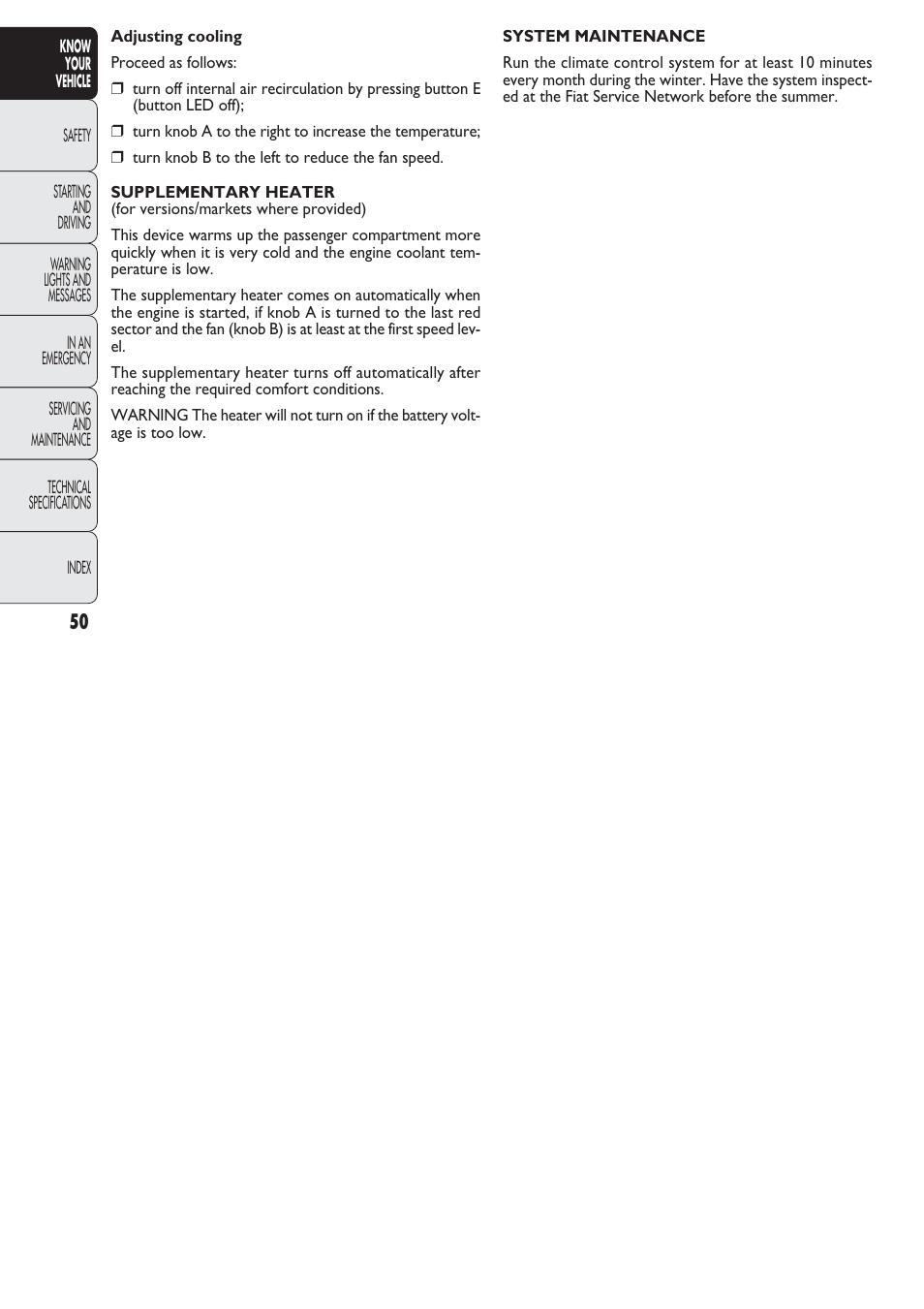 FIAT Nuovo Doblo' Panorama User Manual | Page 51 / 274