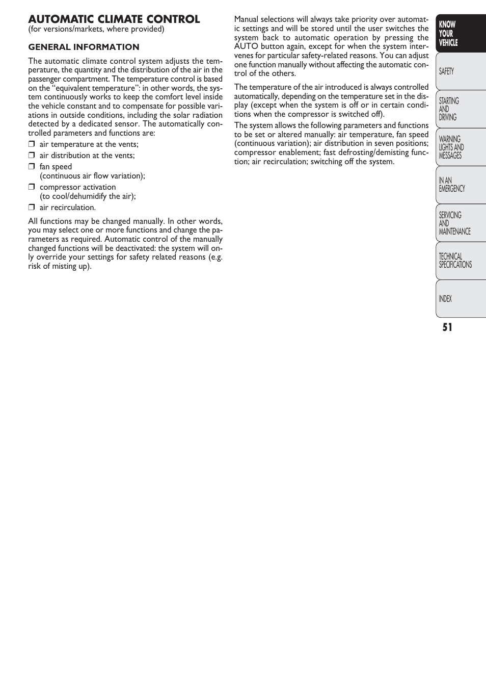FIAT Nuovo Doblo' Panorama User Manual | Page 52 / 274