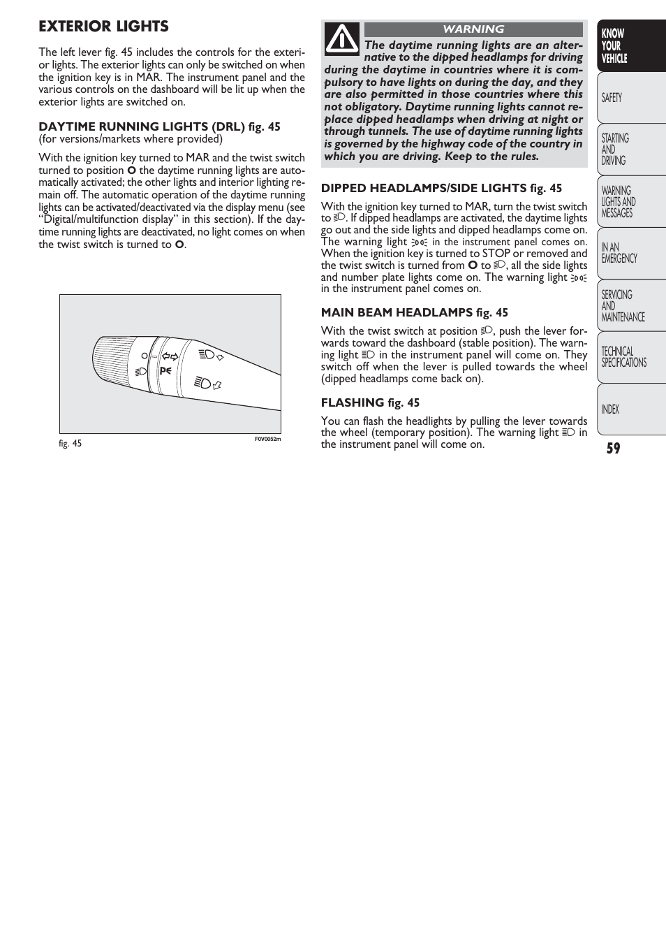 FIAT Nuovo Doblo' Panorama User Manual | Page 60 / 274