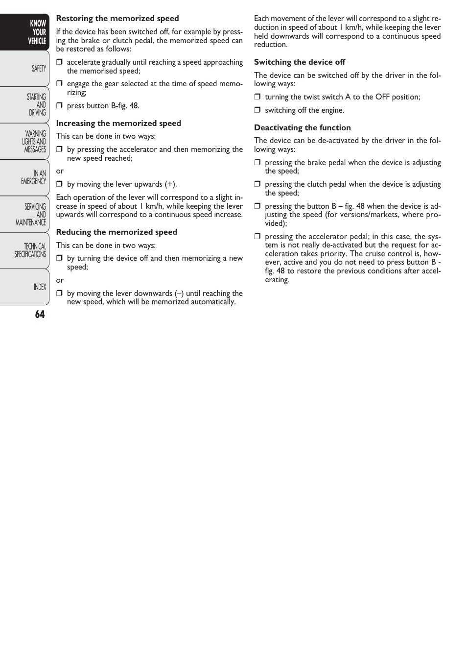 FIAT Nuovo Doblo' Panorama User Manual | Page 65 / 274