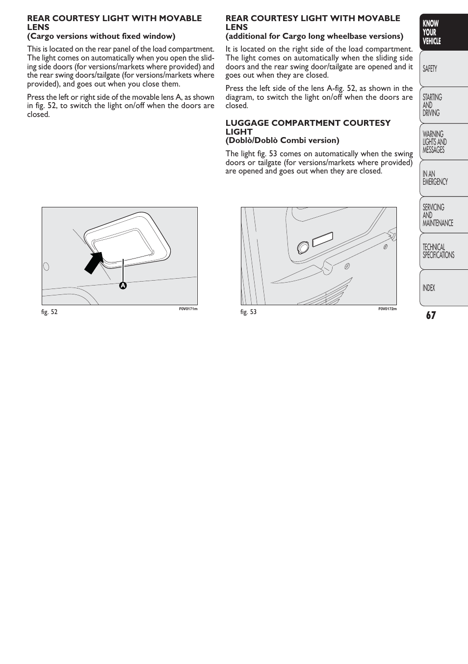 FIAT Nuovo Doblo' Panorama User Manual | Page 68 / 274