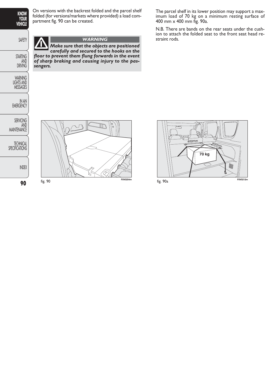 FIAT Nuovo Doblo' Panorama User Manual | Page 91 / 274