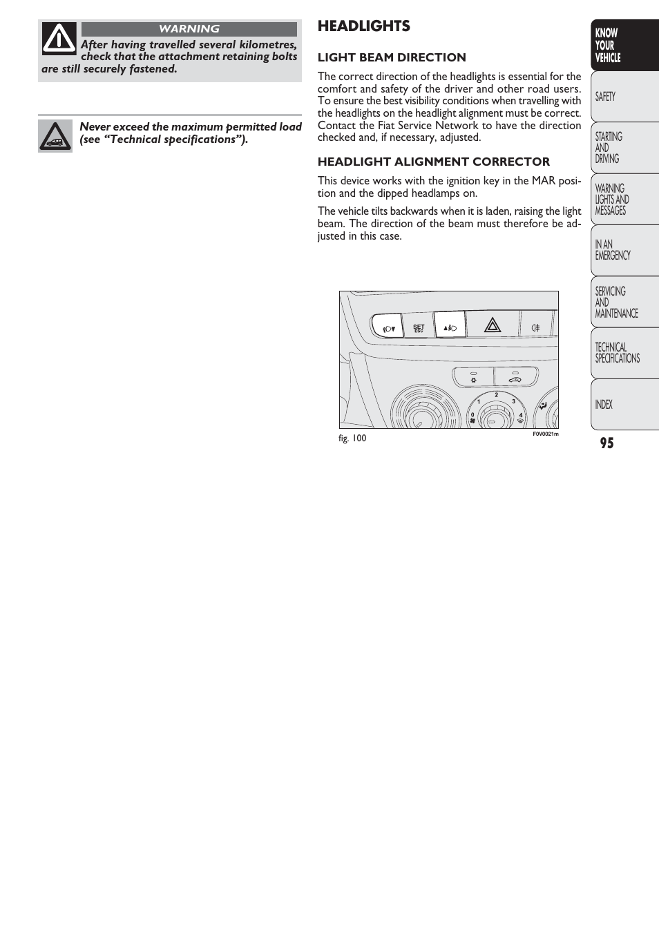 FIAT Nuovo Doblo' Panorama User Manual | Page 96 / 274