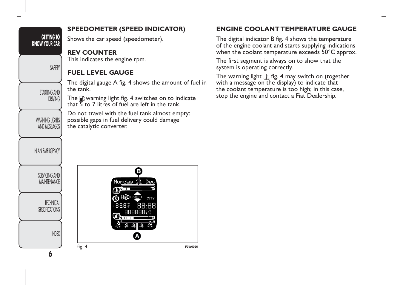 FIAT Panda User Manual | Page 10 / 284