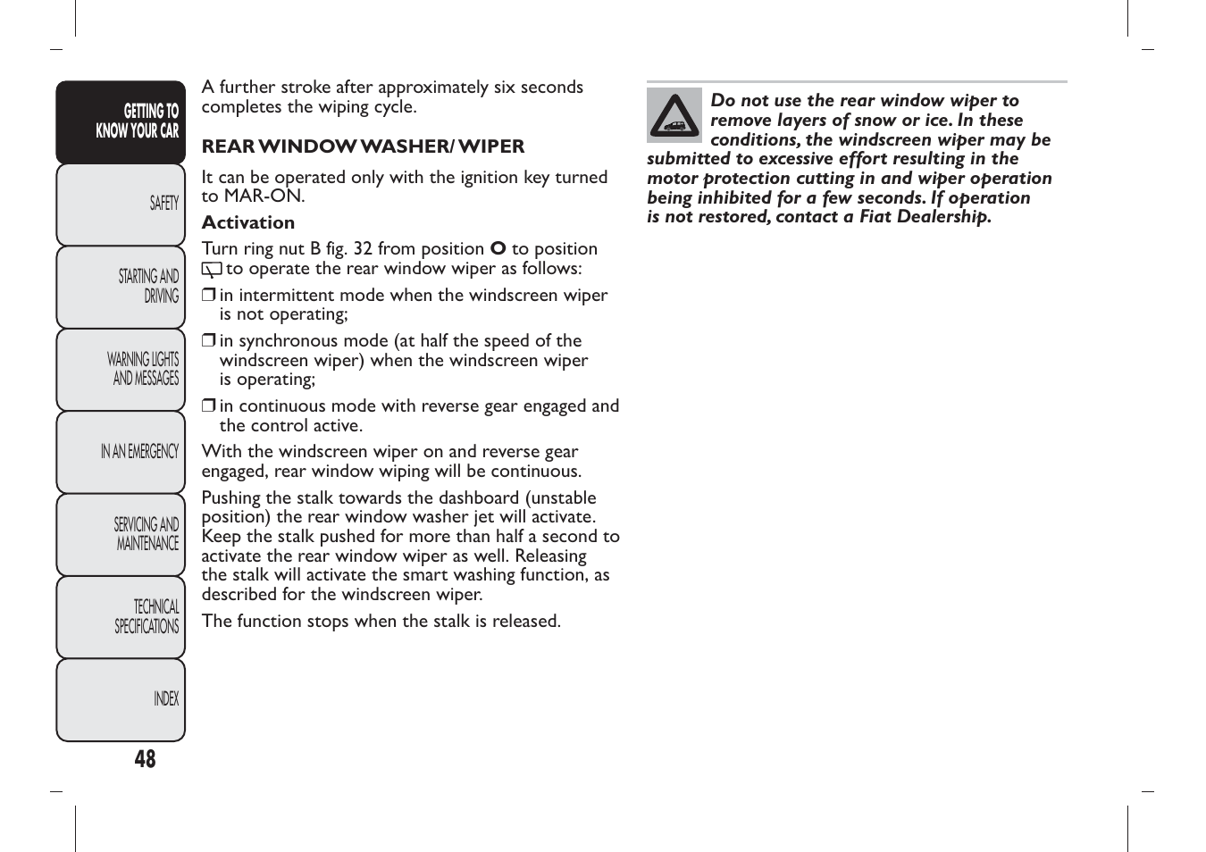 FIAT Panda User Manual | Page 52 / 284