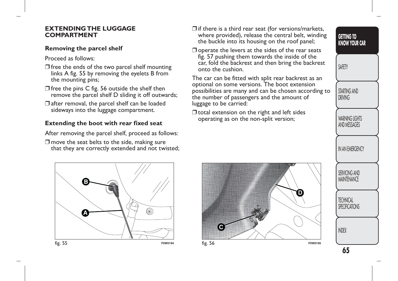 FIAT Panda User Manual | Page 69 / 284