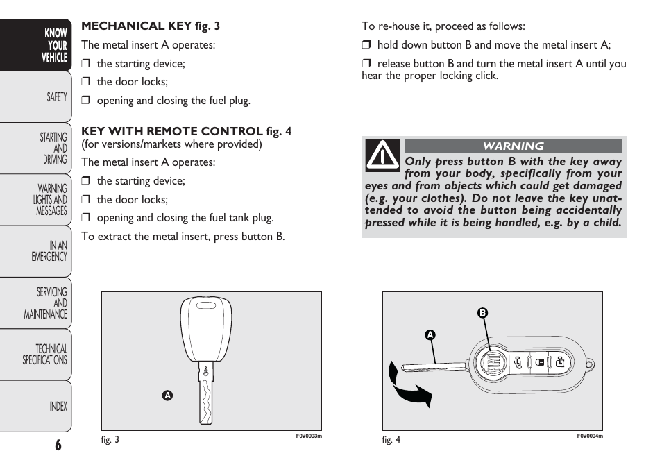 FIAT Nuovo Doblo' Panorama User Manual | Page 10 / 283