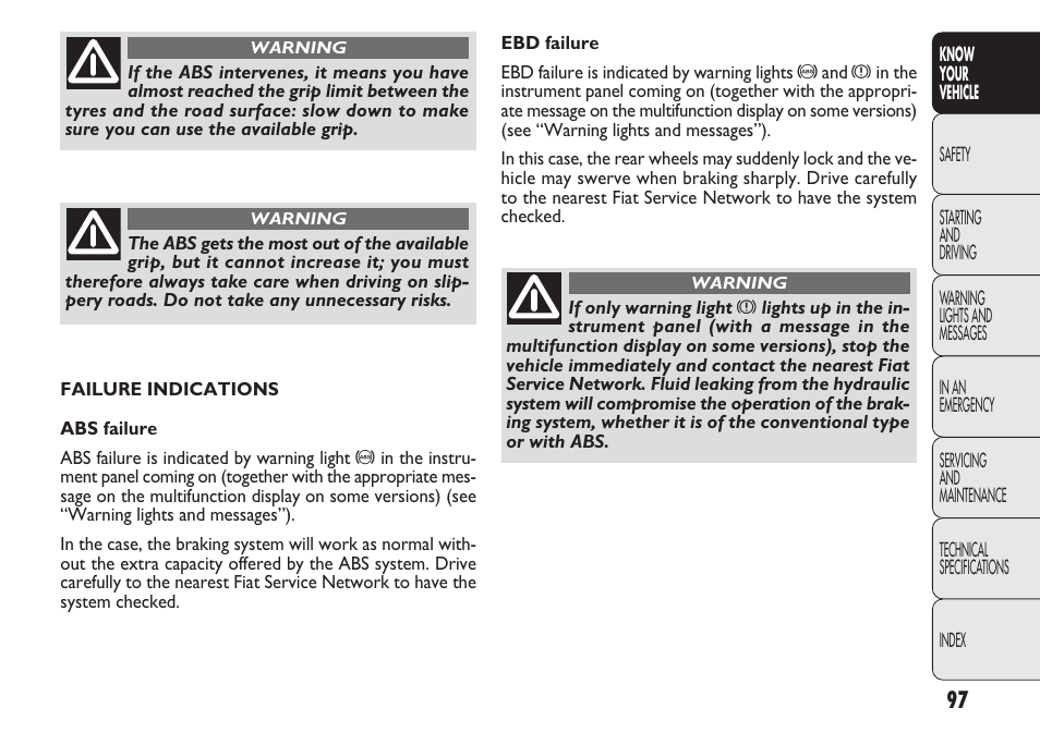 FIAT Nuovo Doblo' Panorama User Manual | Page 101 / 283