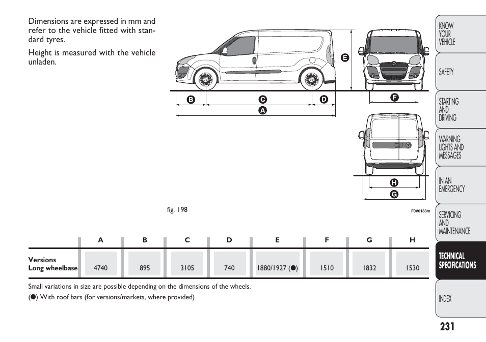 FIAT Nuovo Doblo' Panorama User Manual | Page 235 / 283