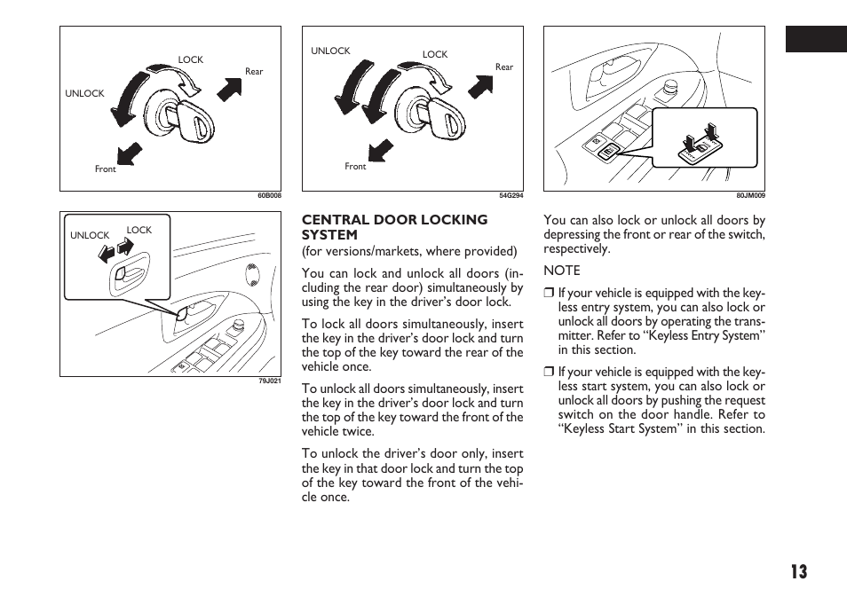 FIAT Sedici User Manual | Page 14 / 270