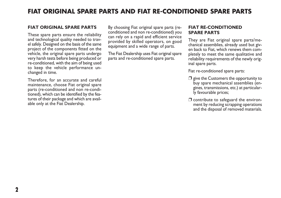 FIAT Sedici User Manual | Page 3 / 270