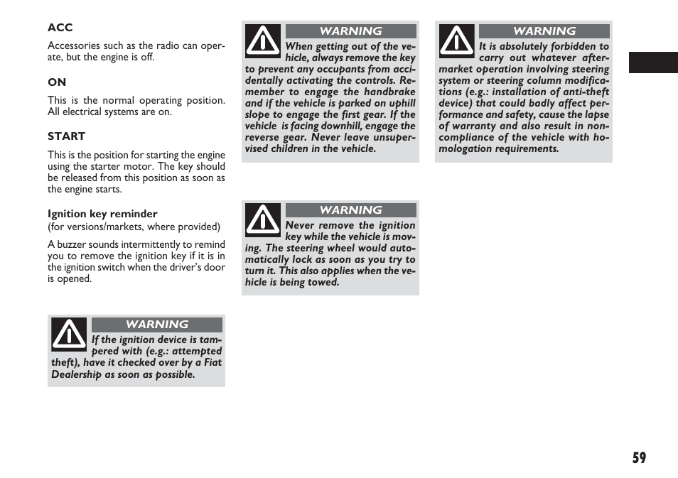 FIAT Sedici User Manual | Page 60 / 270