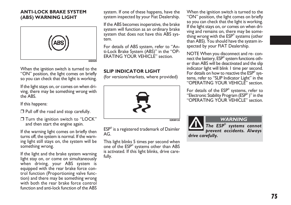 FIAT Sedici User Manual | Page 76 / 270