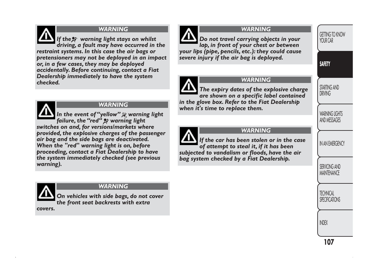 FIAT Panda User Manual | Page 111 / 260