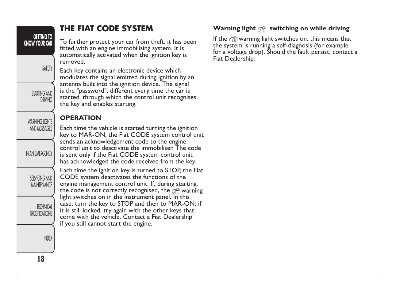 FIAT Panda User Manual | Page 22 / 260