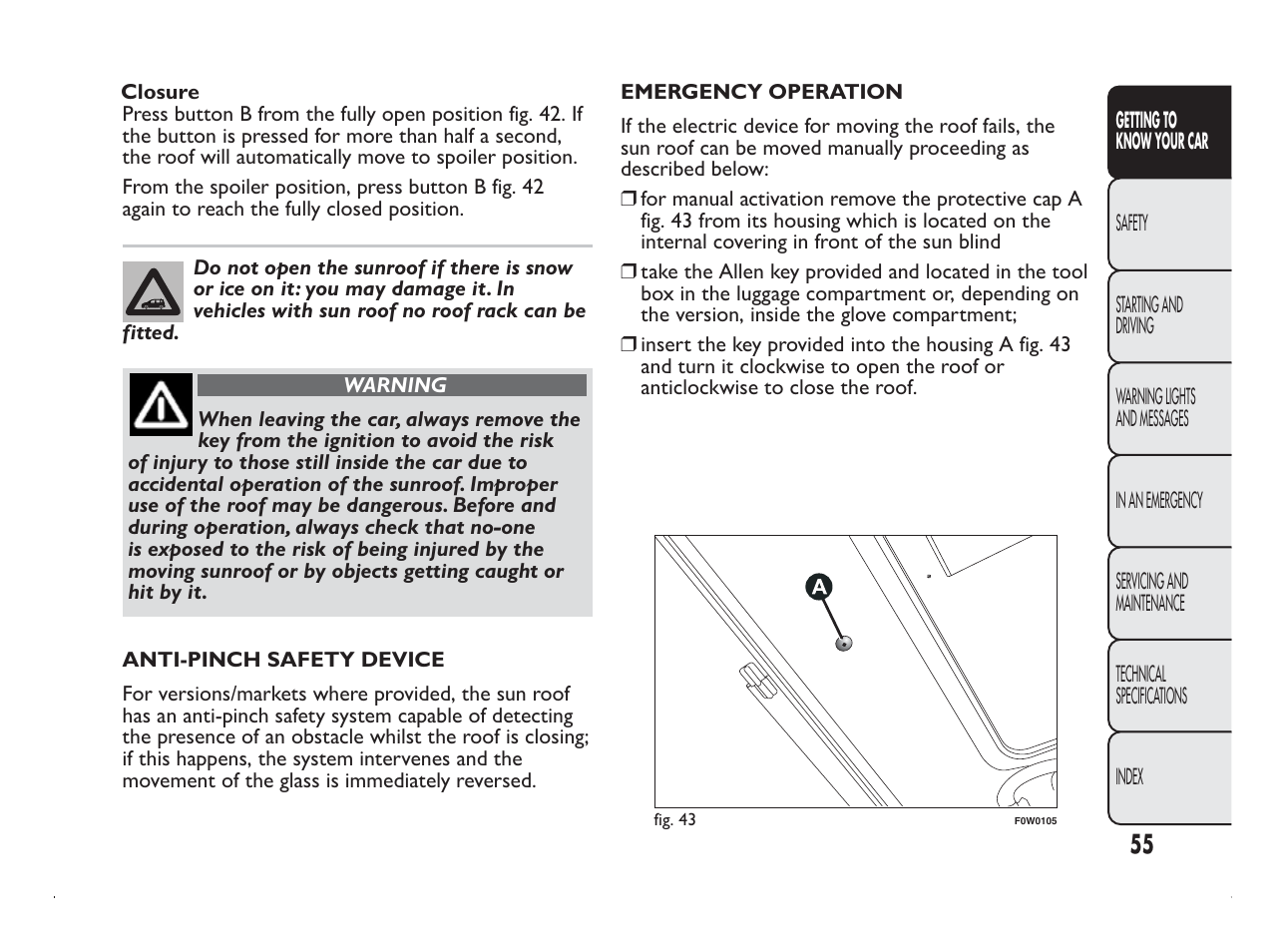 FIAT Panda User Manual | Page 59 / 260