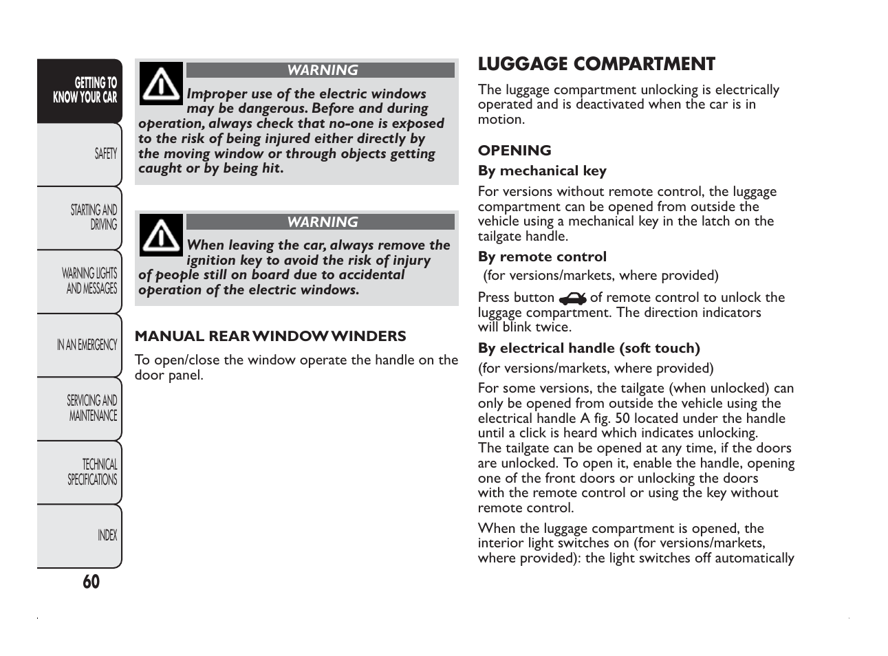 FIAT Panda User Manual | Page 64 / 260