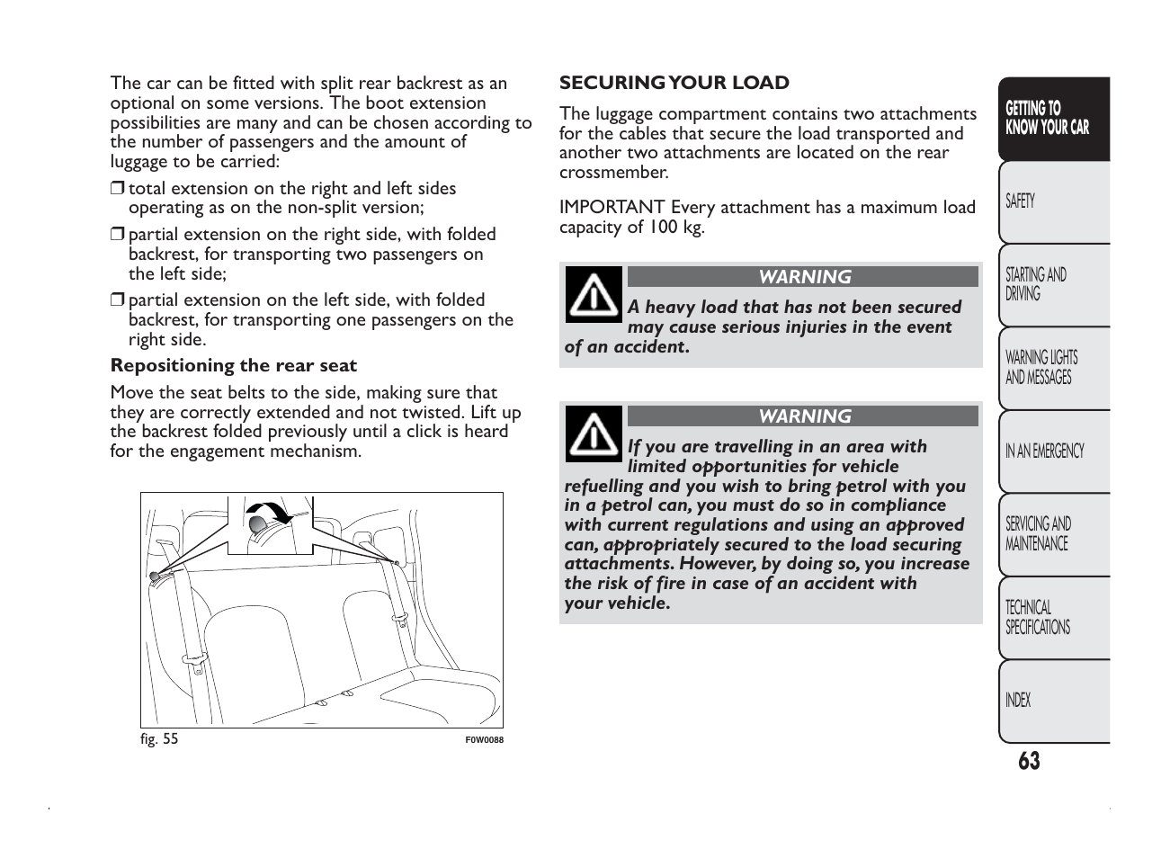 FIAT Panda User Manual | Page 67 / 260