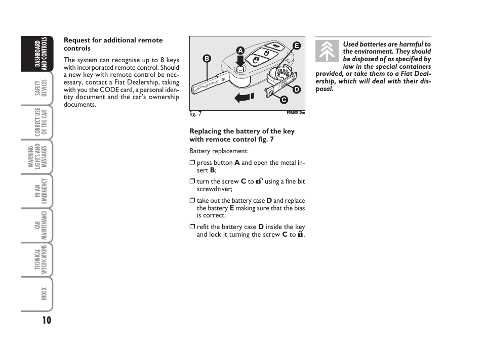 FIAT Grande Punto Actual User Manual | Page 12 / 243