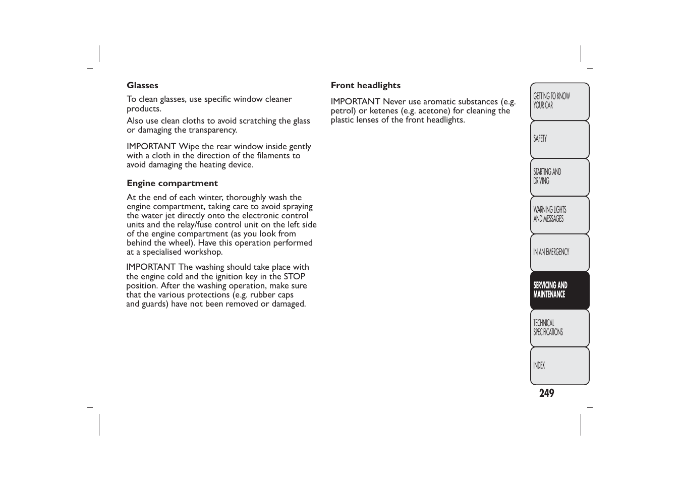 FIAT Bravo User Manual | Page 253 / 299