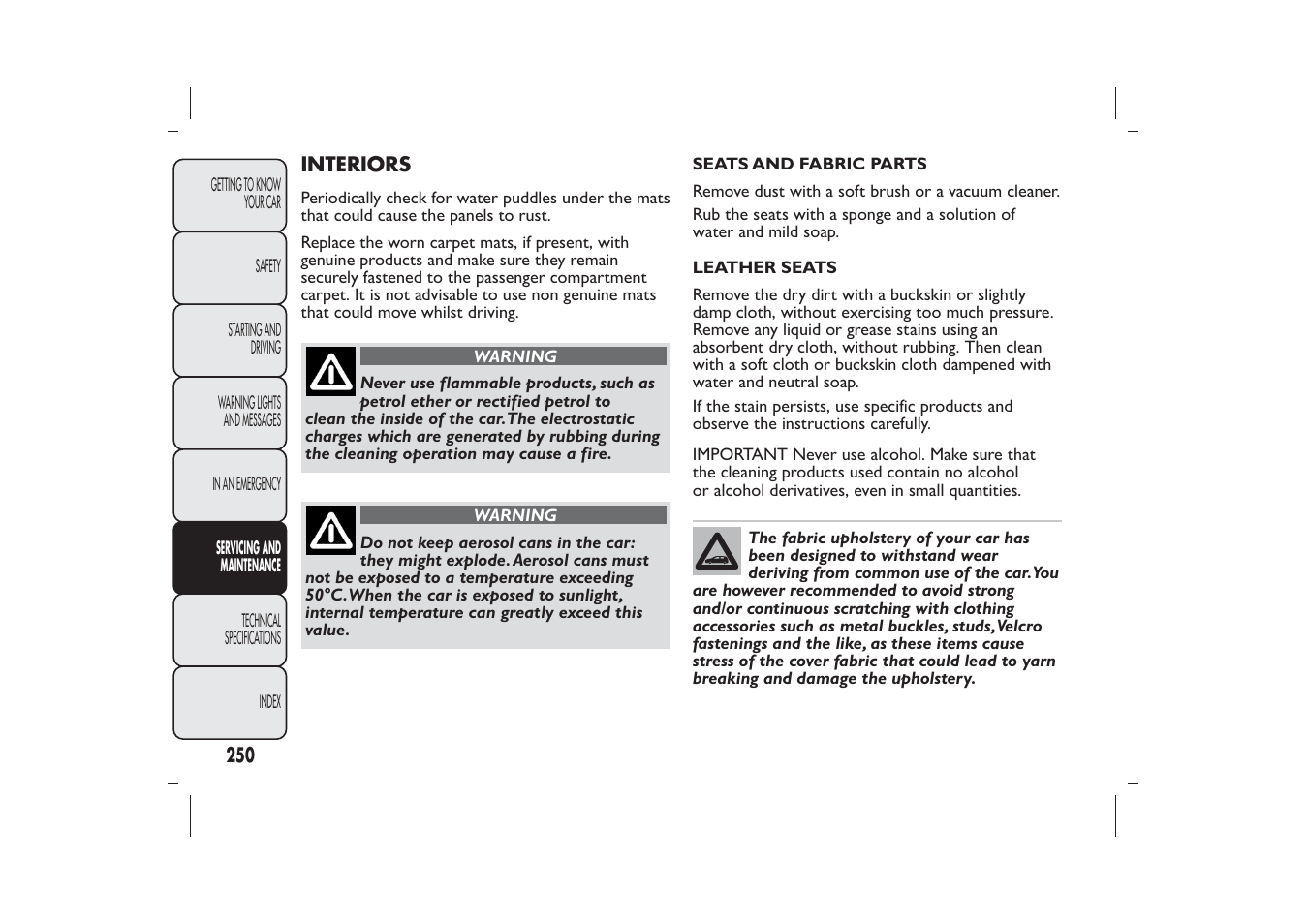 FIAT Bravo User Manual | Page 254 / 299